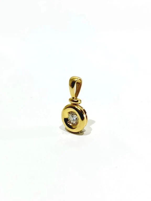 Yellow gold and diamond pendant - Image 6