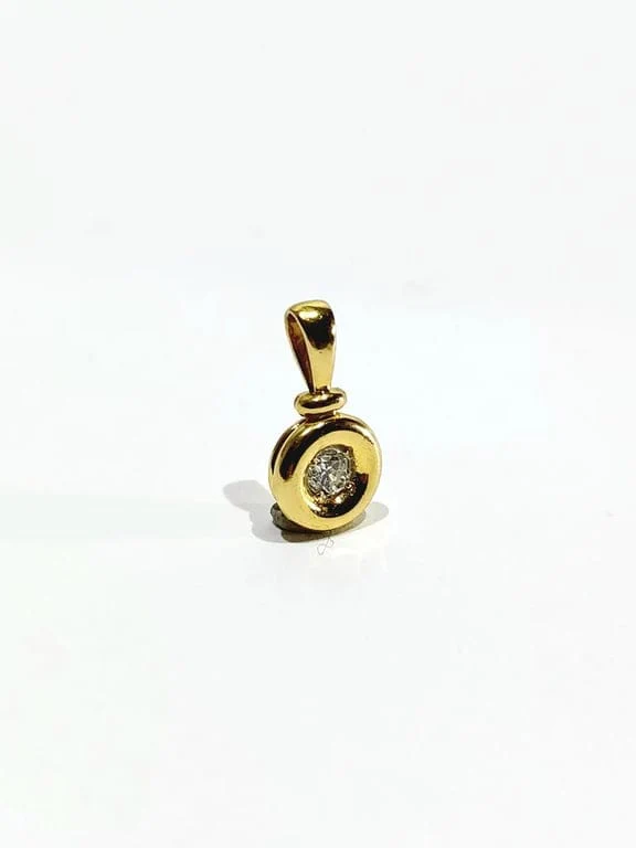 Yellow gold and diamond pendant - Image 7