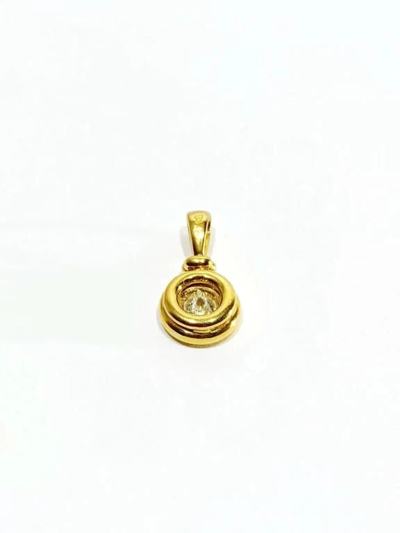 Yellow gold and diamond pendant - Image 8