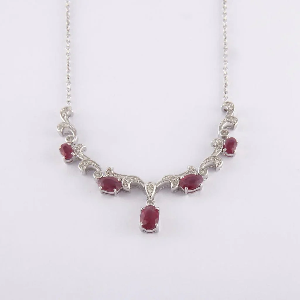 Ruby and diamond necklace - Image 5