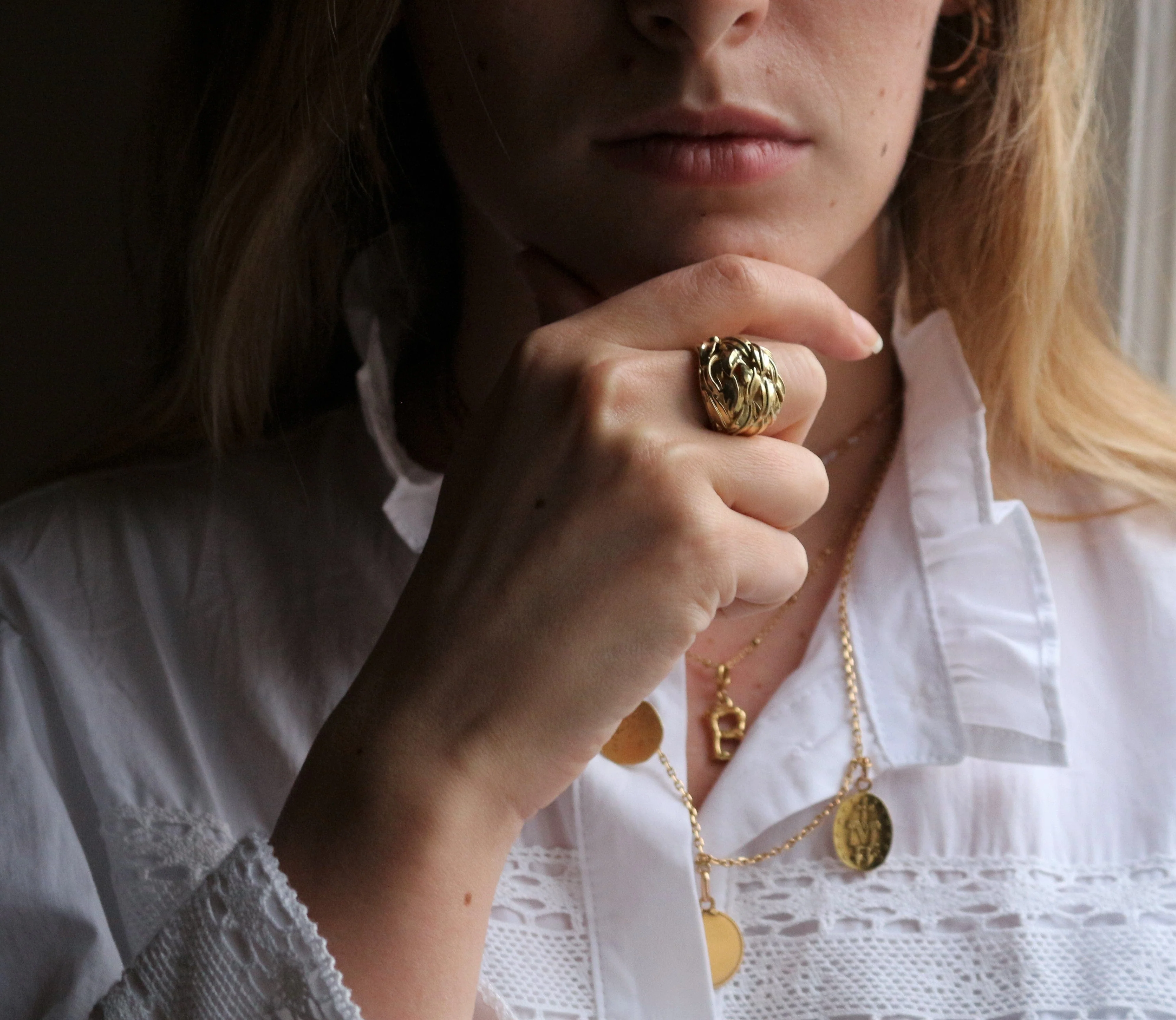 Ears of wheat ring yellow gold - Image 2