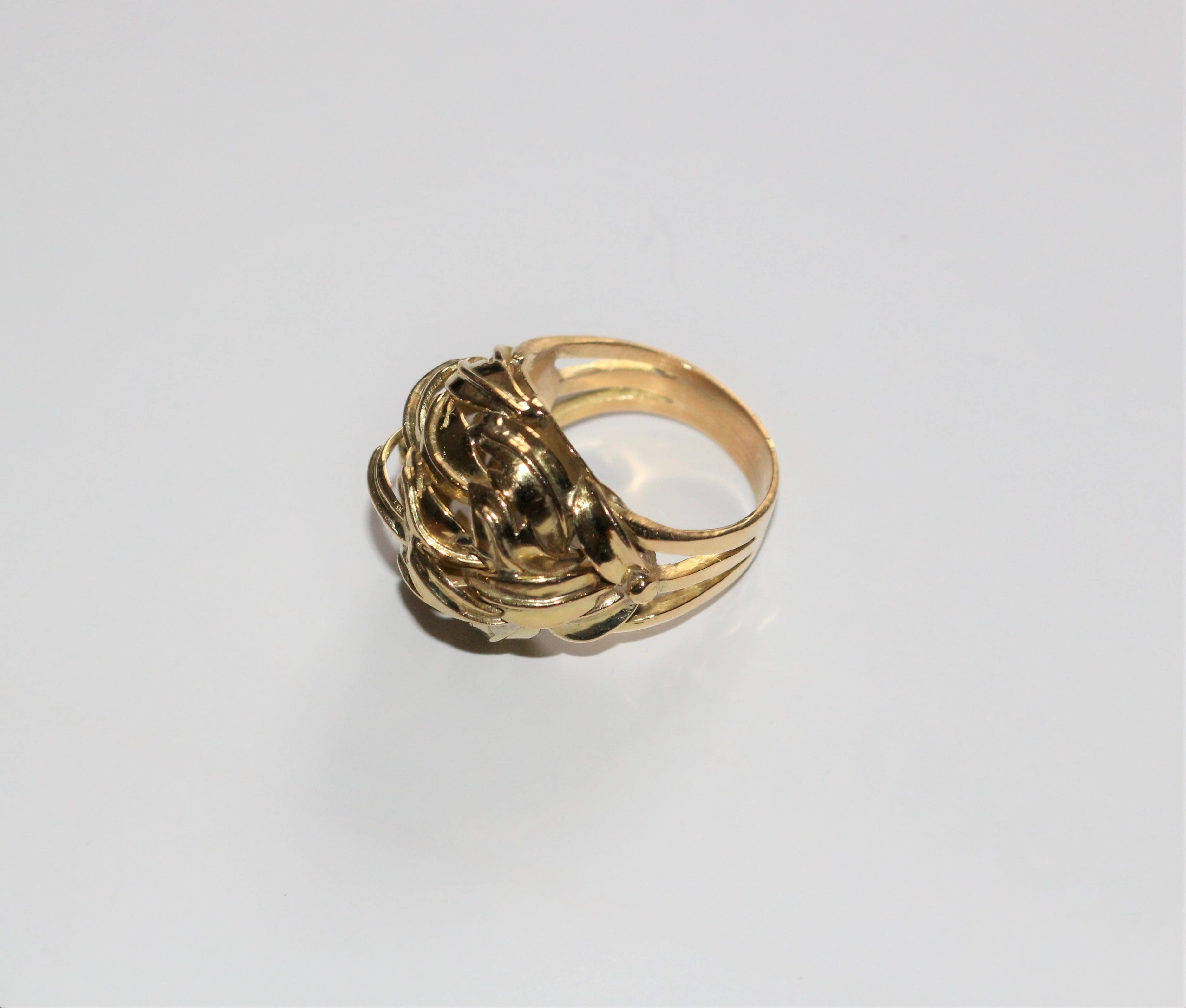Ears of wheat ring yellow gold - Image 4