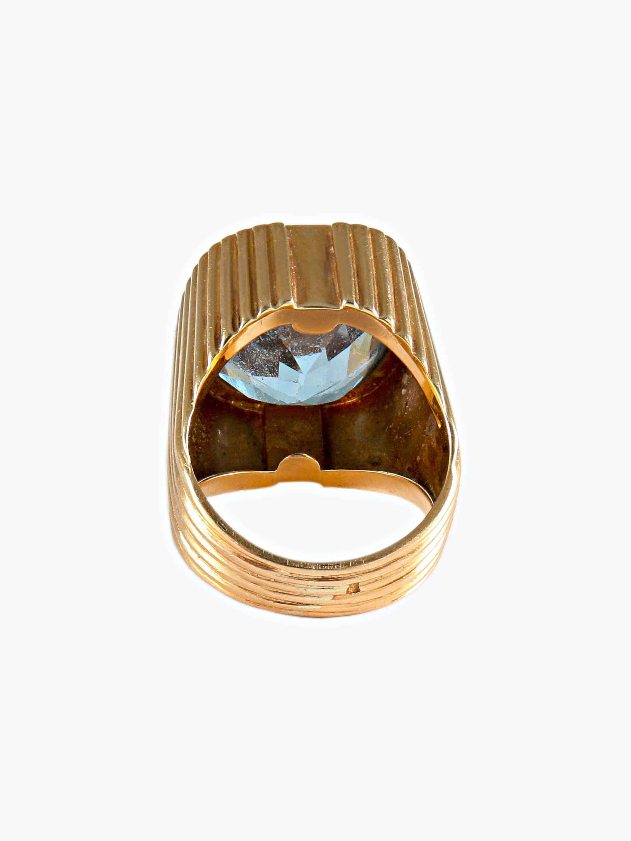 Ring Yellow gold Blue stone - Image 5