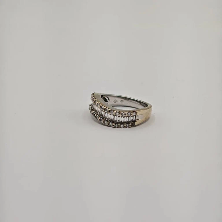White gold and diamond ring Half-eternity ring  - Image 3
