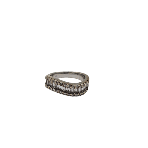 White gold and diamond ring Half-eternity ring  - Image 4