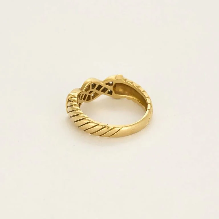 Yellow gold Diamond Braid Ring  - Image 5