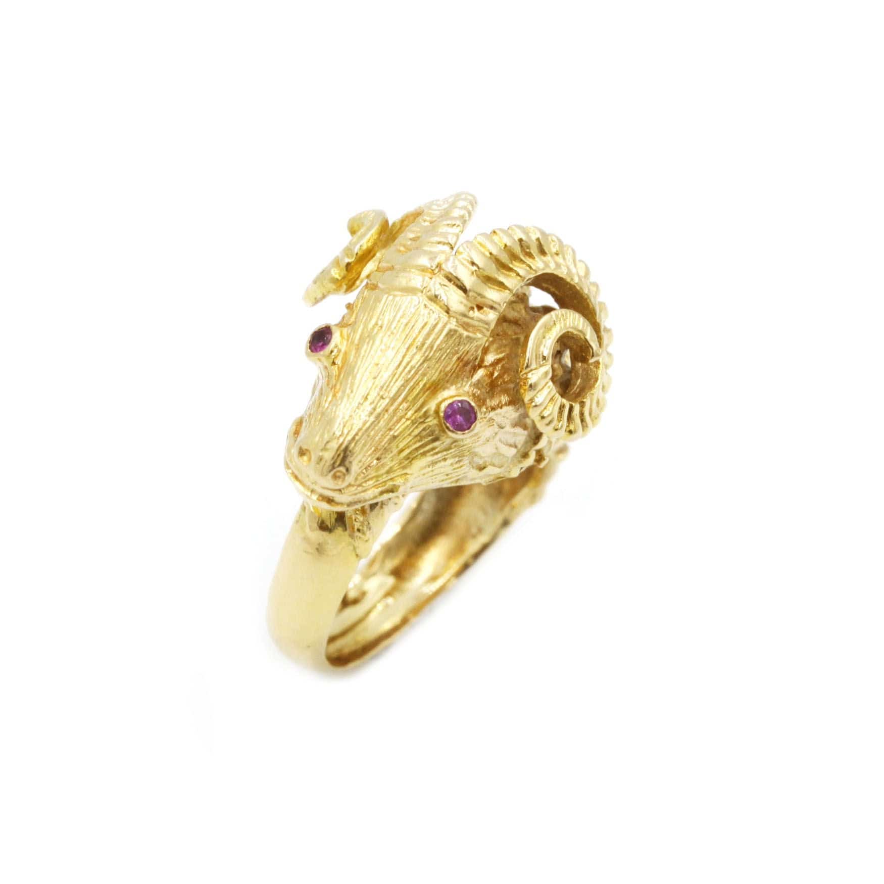Ruby ram's head ring