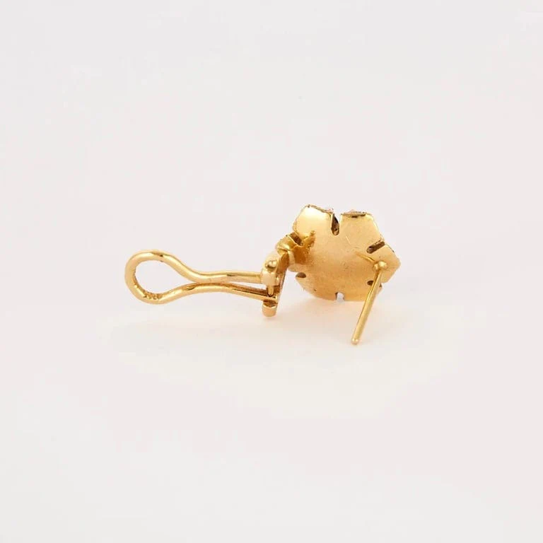 Yellow gold sapphire diamond earrings - Image 5