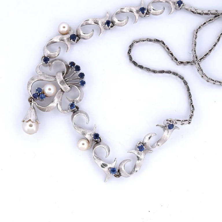 Collana vintage '60 pearl zaffiri - Image 2