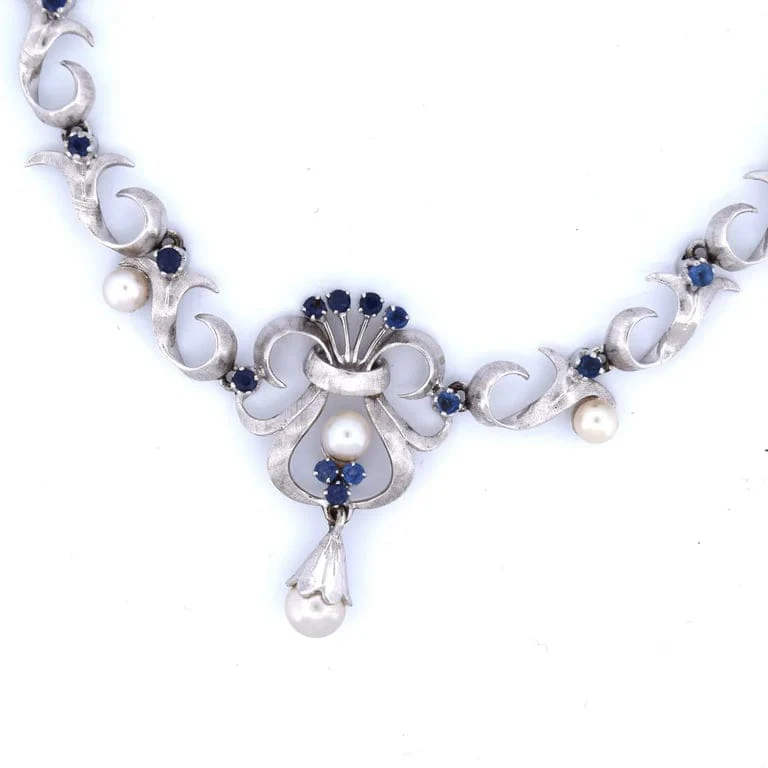 Collana vintage '60 pearl zaffiri - Image 3