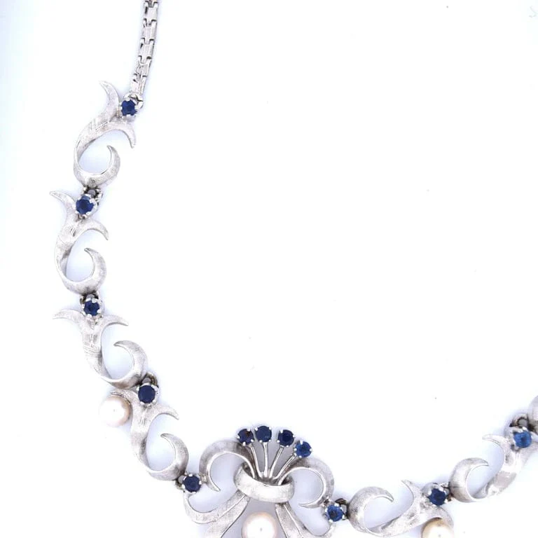 Collana vintage '60 pearl zaffiri - Image 5