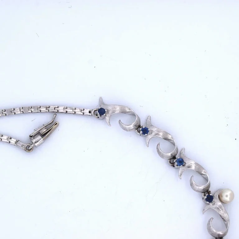 Collana vintage '60 pearl zaffiri - Image 8