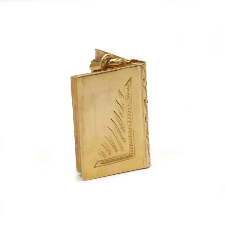 Book Pendant - Yellow Gold - Image 4