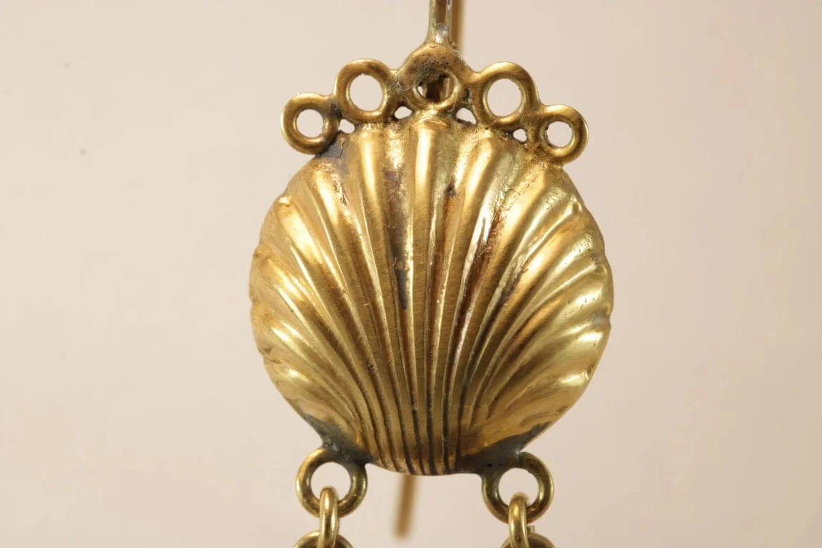 Antique turtleshell cameos gold earrings - Image 5