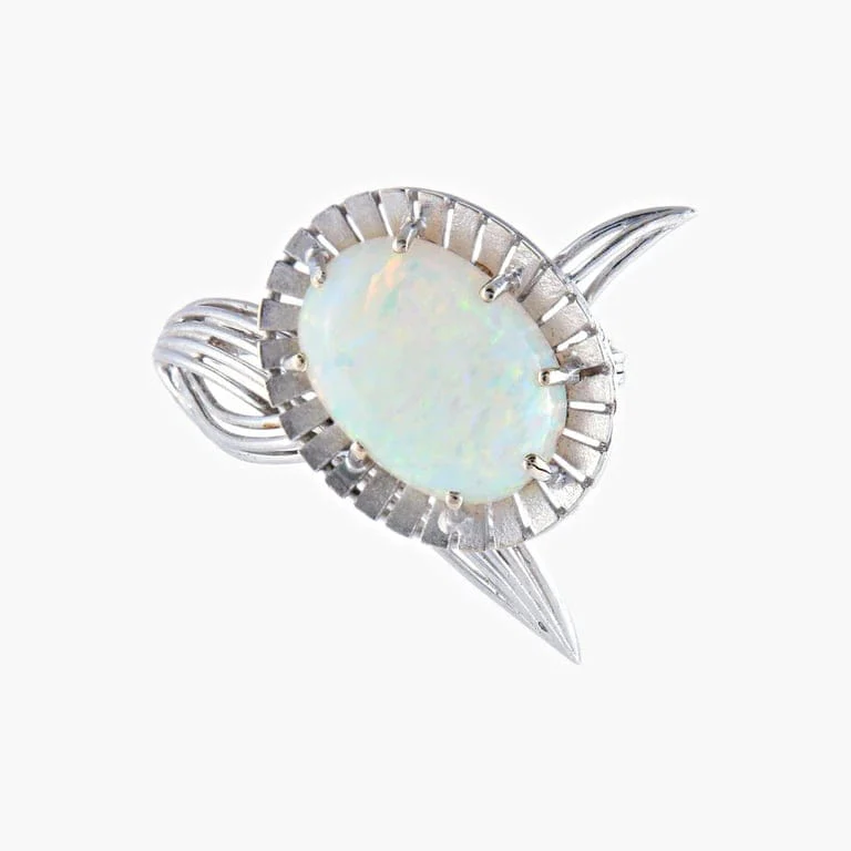 Opal Flower Brooch