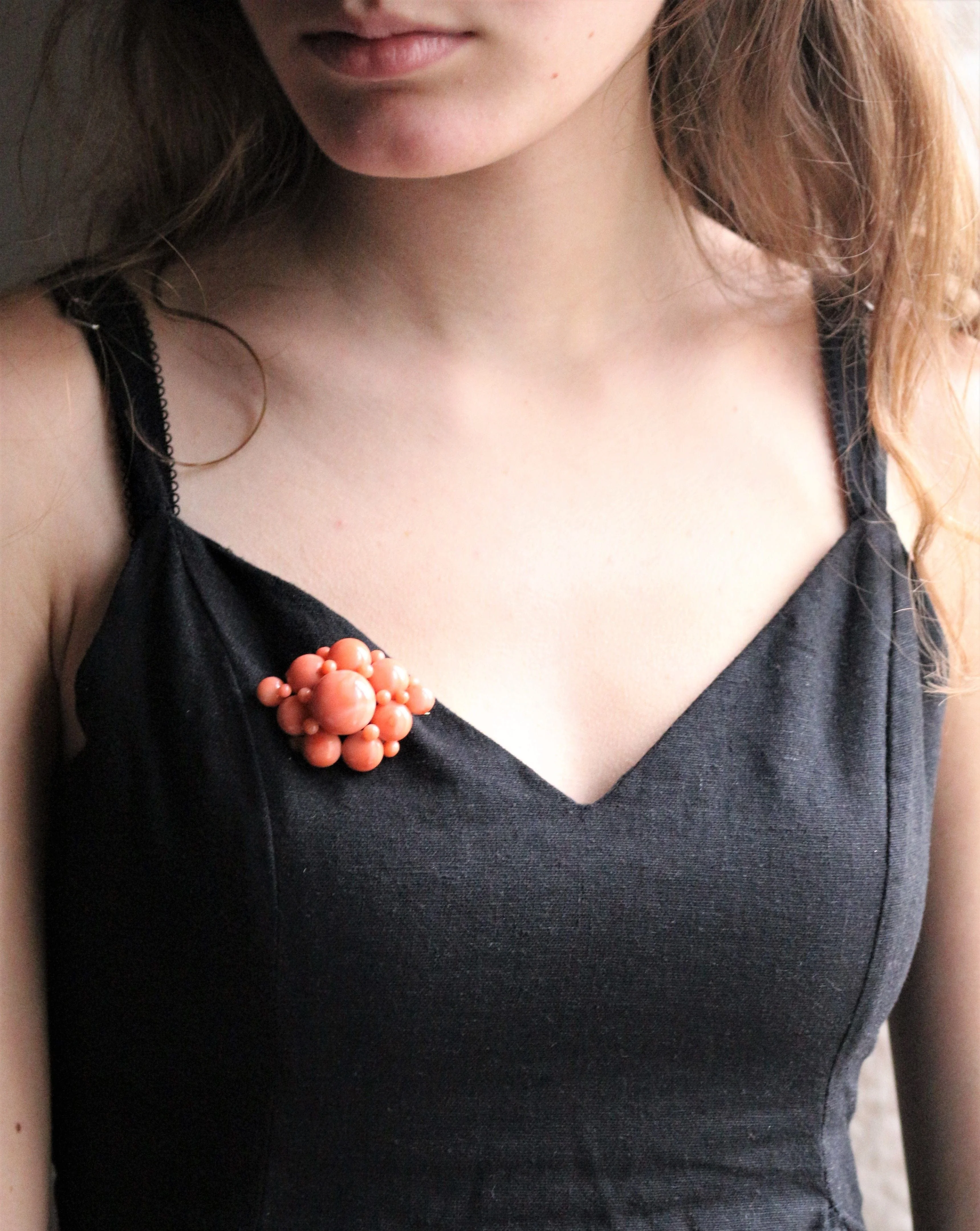 Napoleon III coral brooch - Image 8