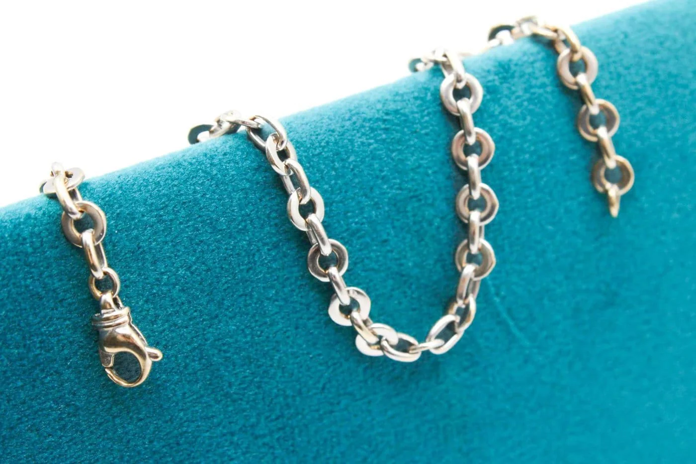 Bracelet maille jaseron or blanc - Image 6
