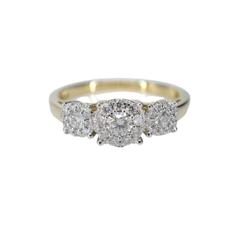 Yellow gold trinity ring with diamonds - Image 4