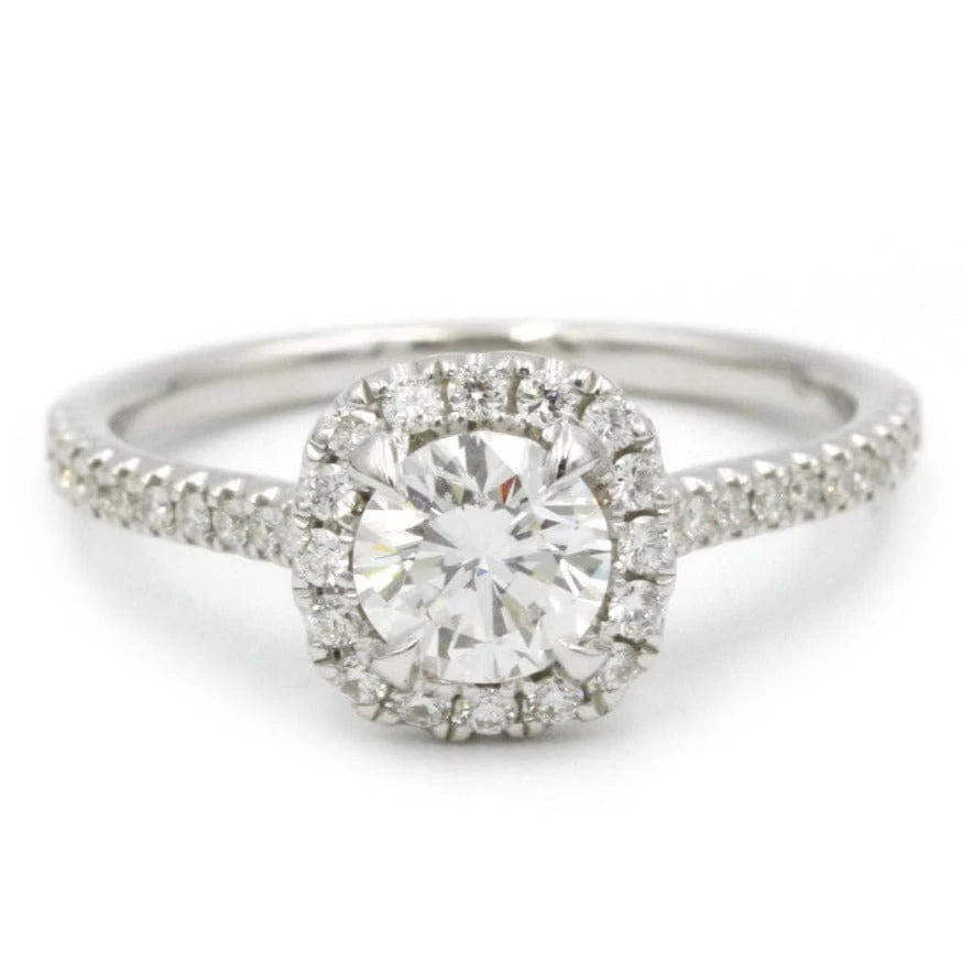 Solitaire in white gold, diamonds