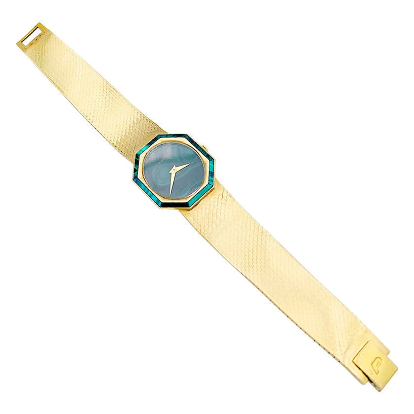 Watch Piaget,yellow gold, malachite. - Image 4