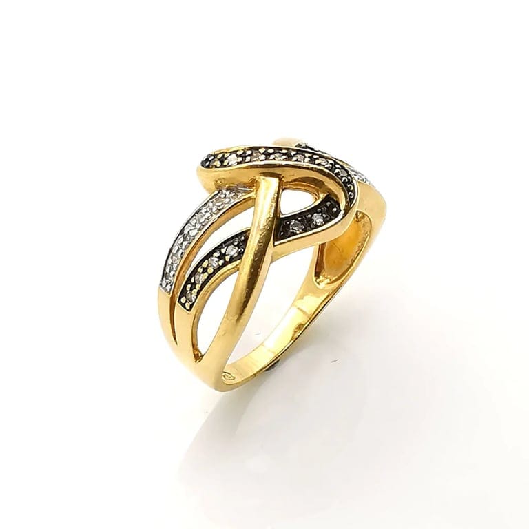 Yellow gold diamond ring - Image 3