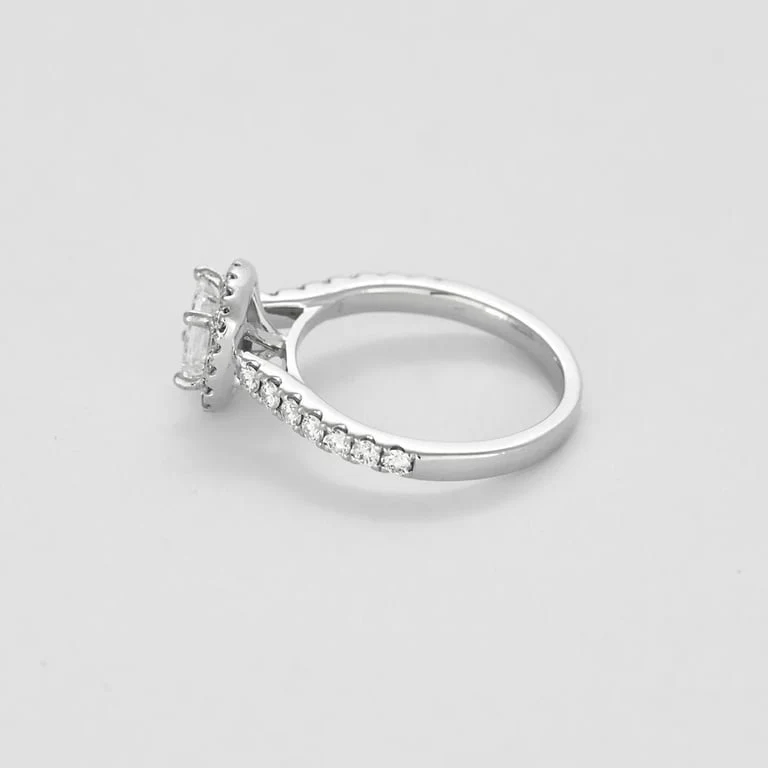 Solitaire from the Princess collection, white gold, diamonds - Image 4