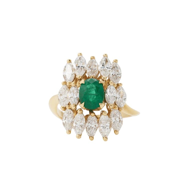 Emerald diamond ring
