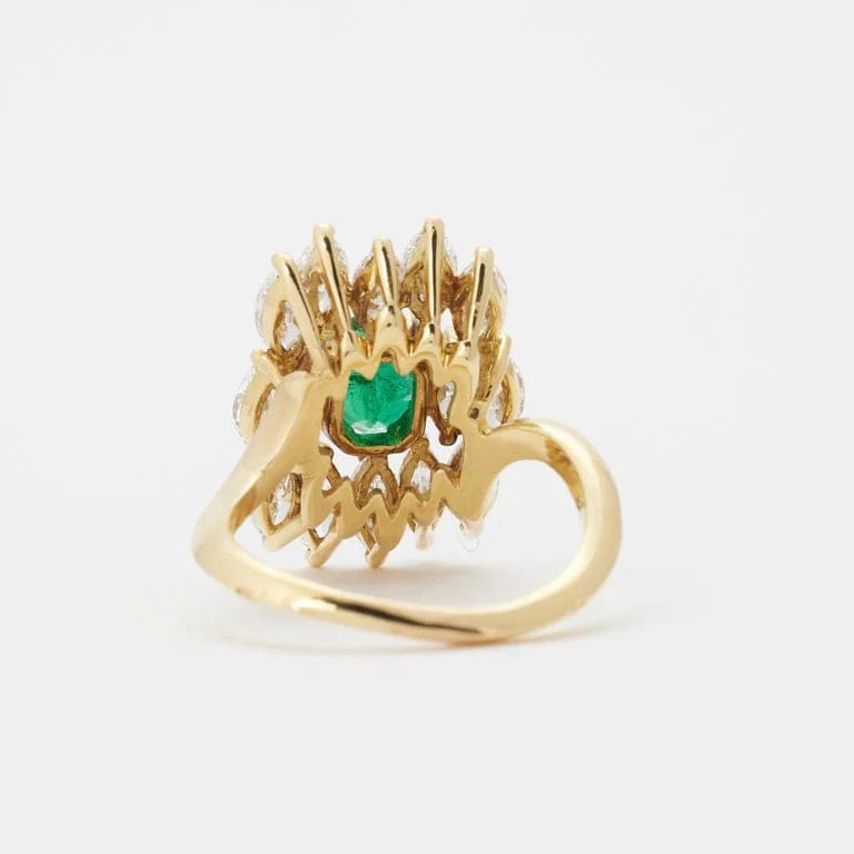 Emerald diamond ring - Image 6