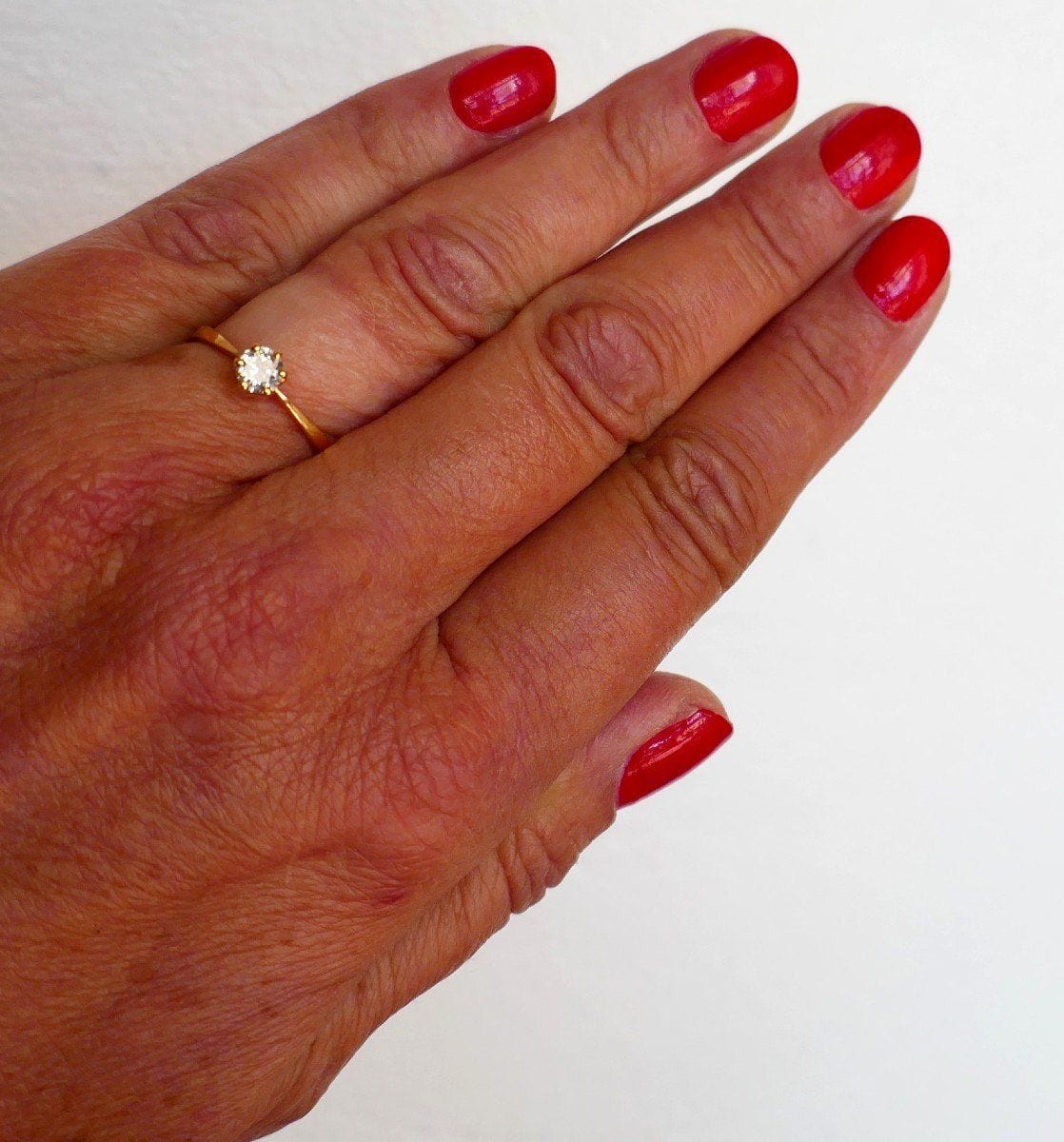 Diamond solitaire, yellow gold - Image 5