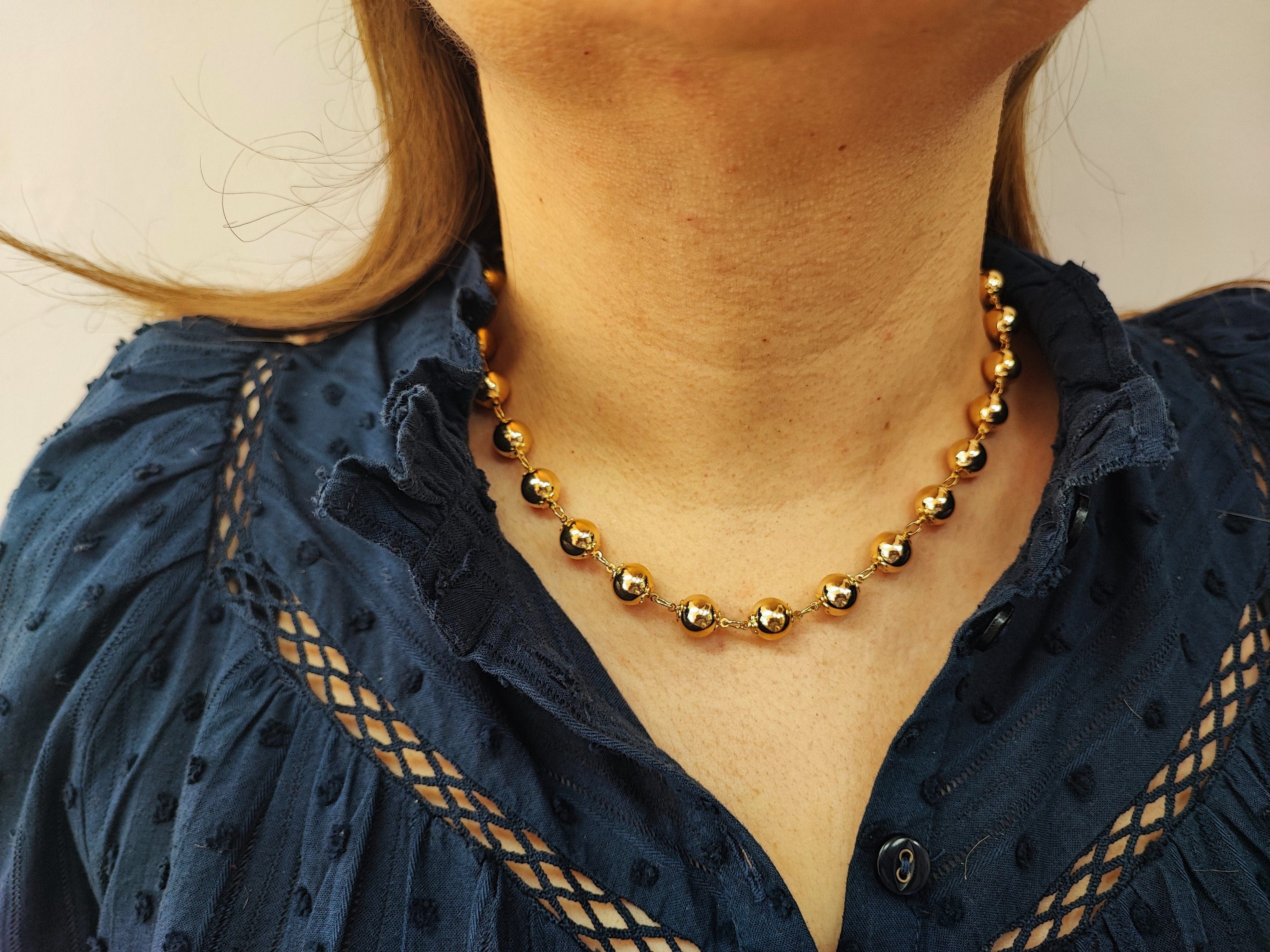 Marseille ball necklace, yellow gold - Image 2