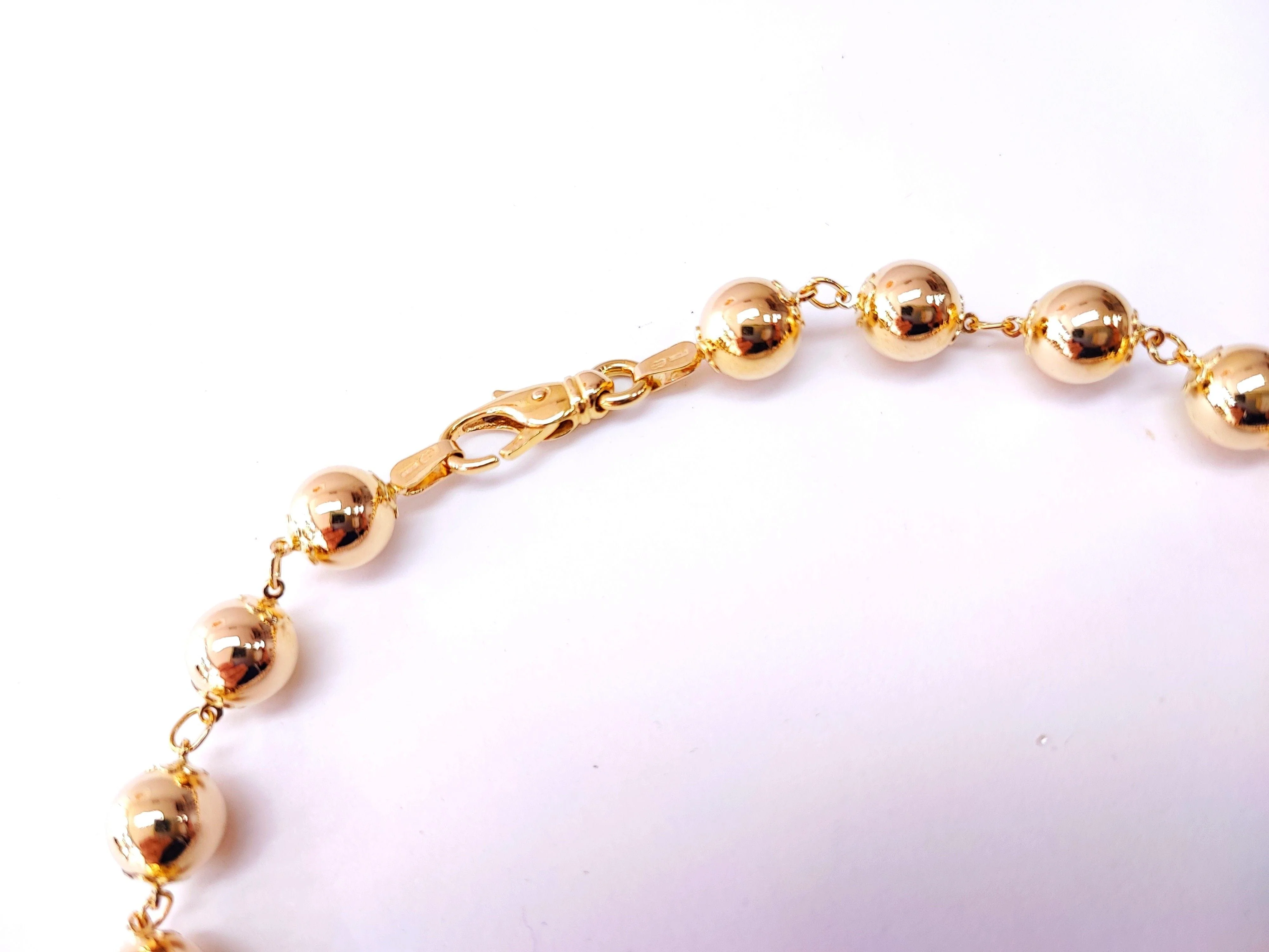 Marseille ball necklace, yellow gold - Image 4