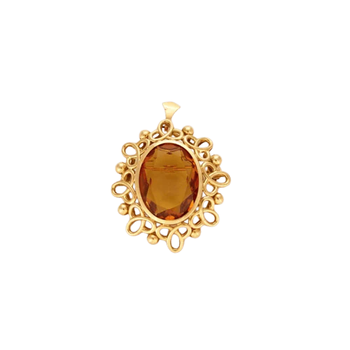 Mandarin citrine pendant brooch