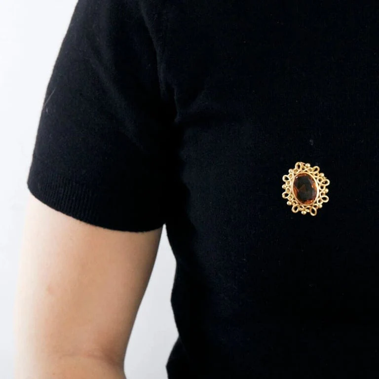 Mandarin citrine pendant brooch - Image 3