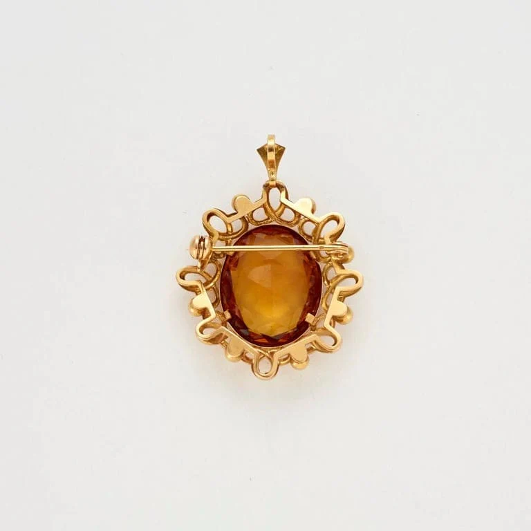 Mandarin citrine pendant brooch - Image 4
