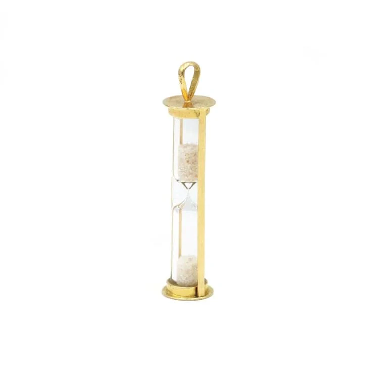 Hourglass Pendant - Gold, Glass, Sand - Image 4
