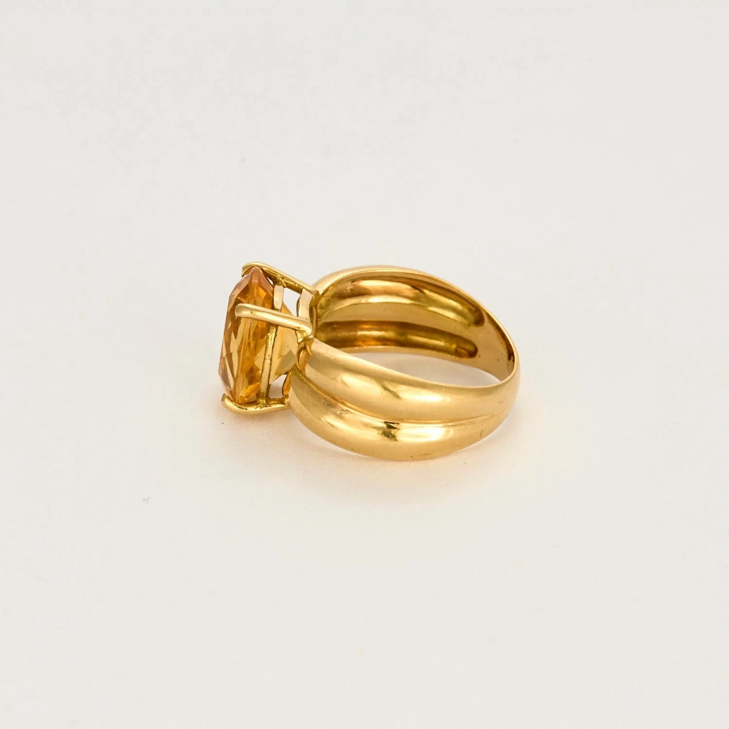 Yellow gold and citrine ring - Image 4
