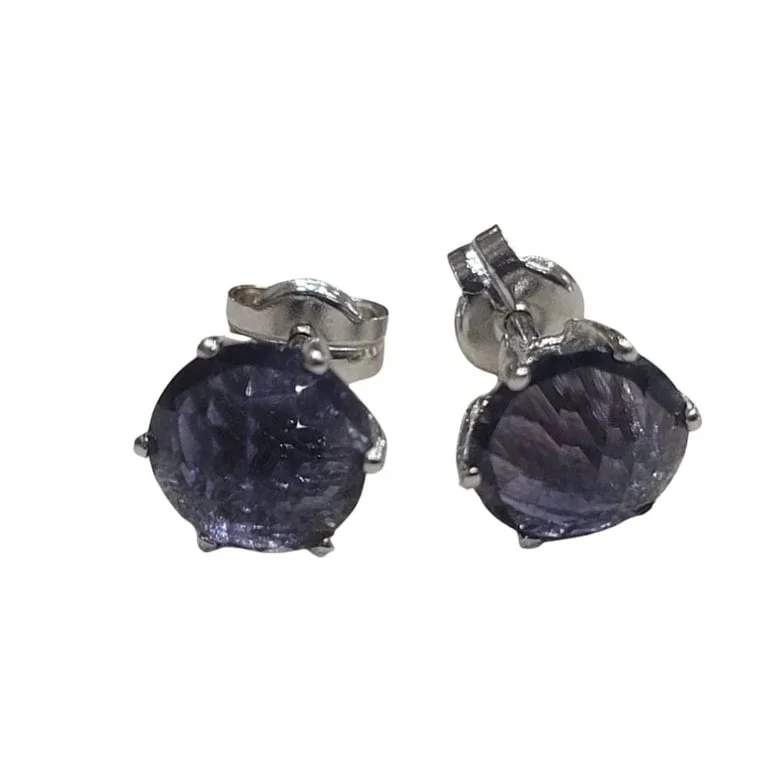 Earrings - Earrings in iolite and 18-carat white gold