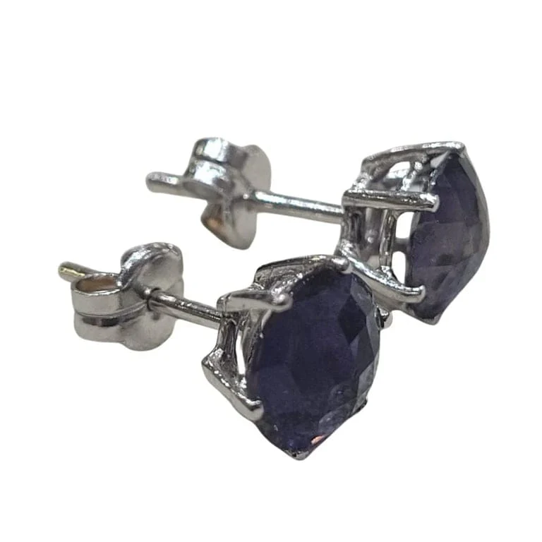 Earrings - Earrings in iolite and 18-carat white gold - Image 4