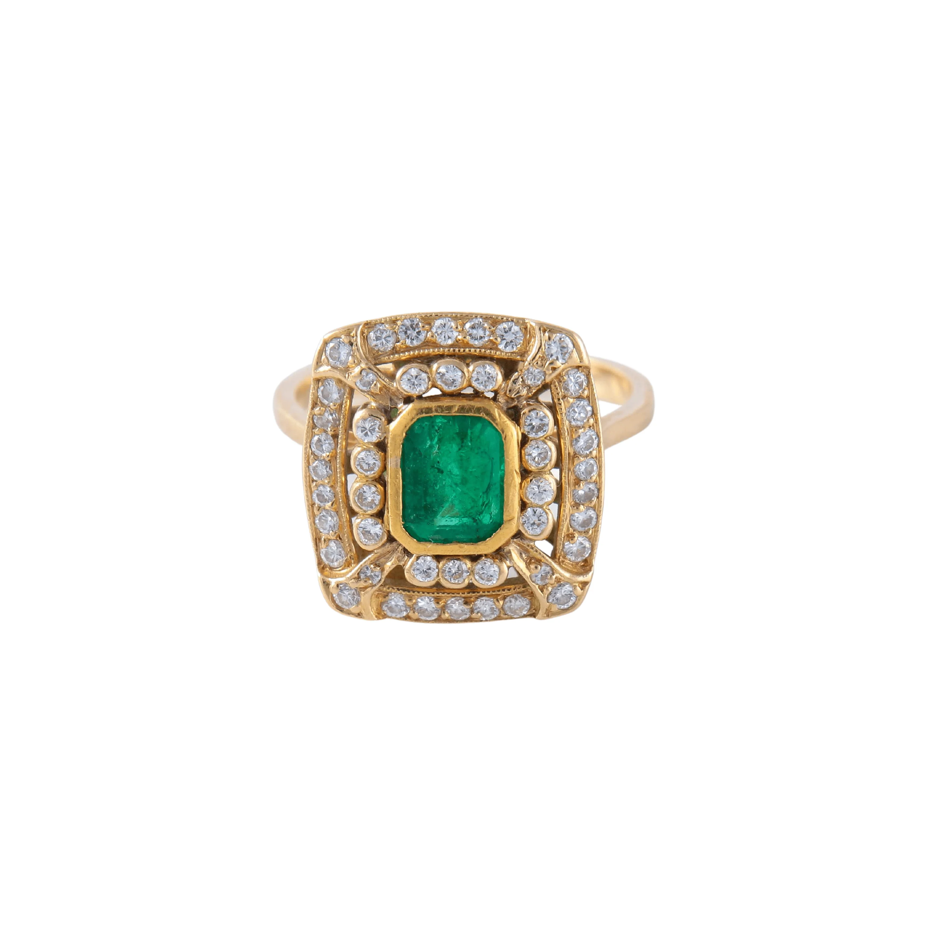 Emerald diamond ring