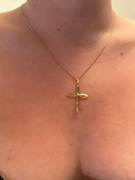 Yellow Gold Cross Pendant - Image 3