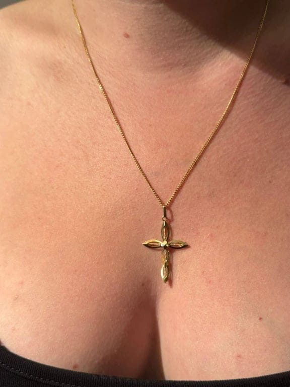 Yellow Gold Cross Pendant - Image 4
