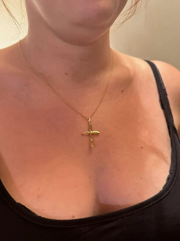 Yellow Gold Cross Pendant - Image 5