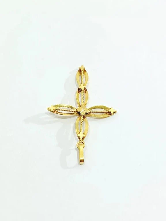 Yellow Gold Cross Pendant - Image 7