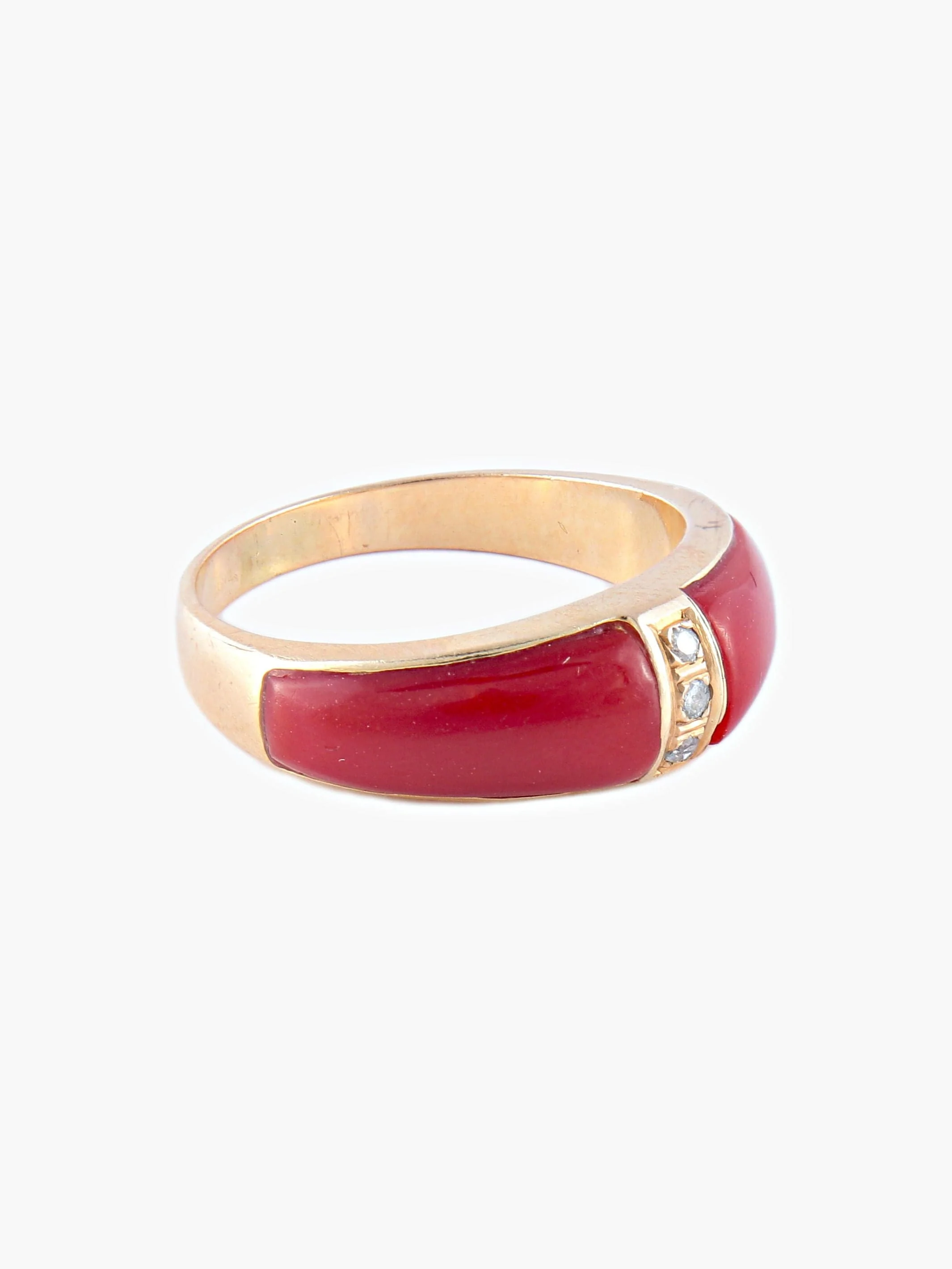Carnelian Yellow Gold Bangle Ring - Image 3