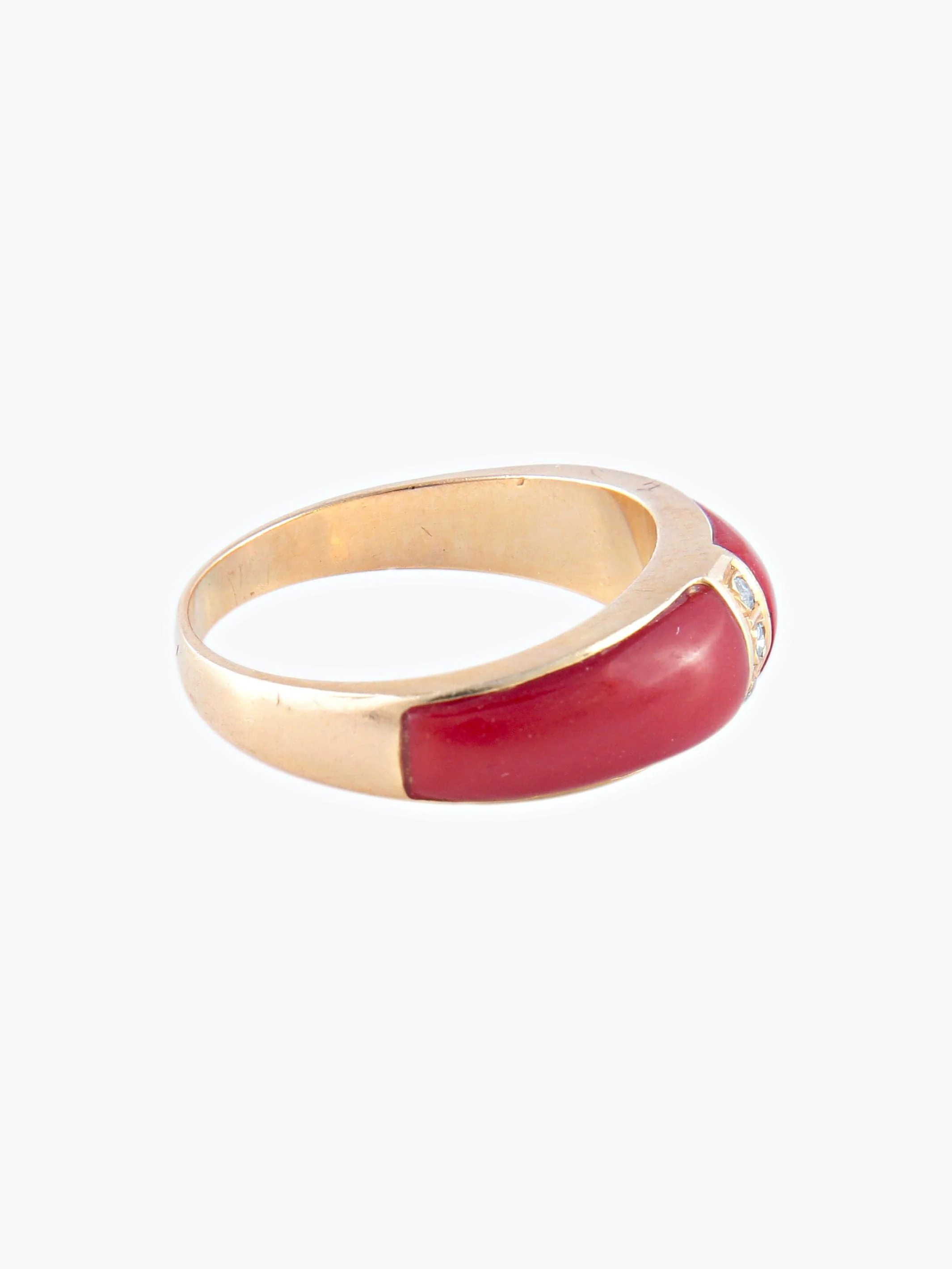Carnelian Yellow Gold Bangle Ring - Image 4