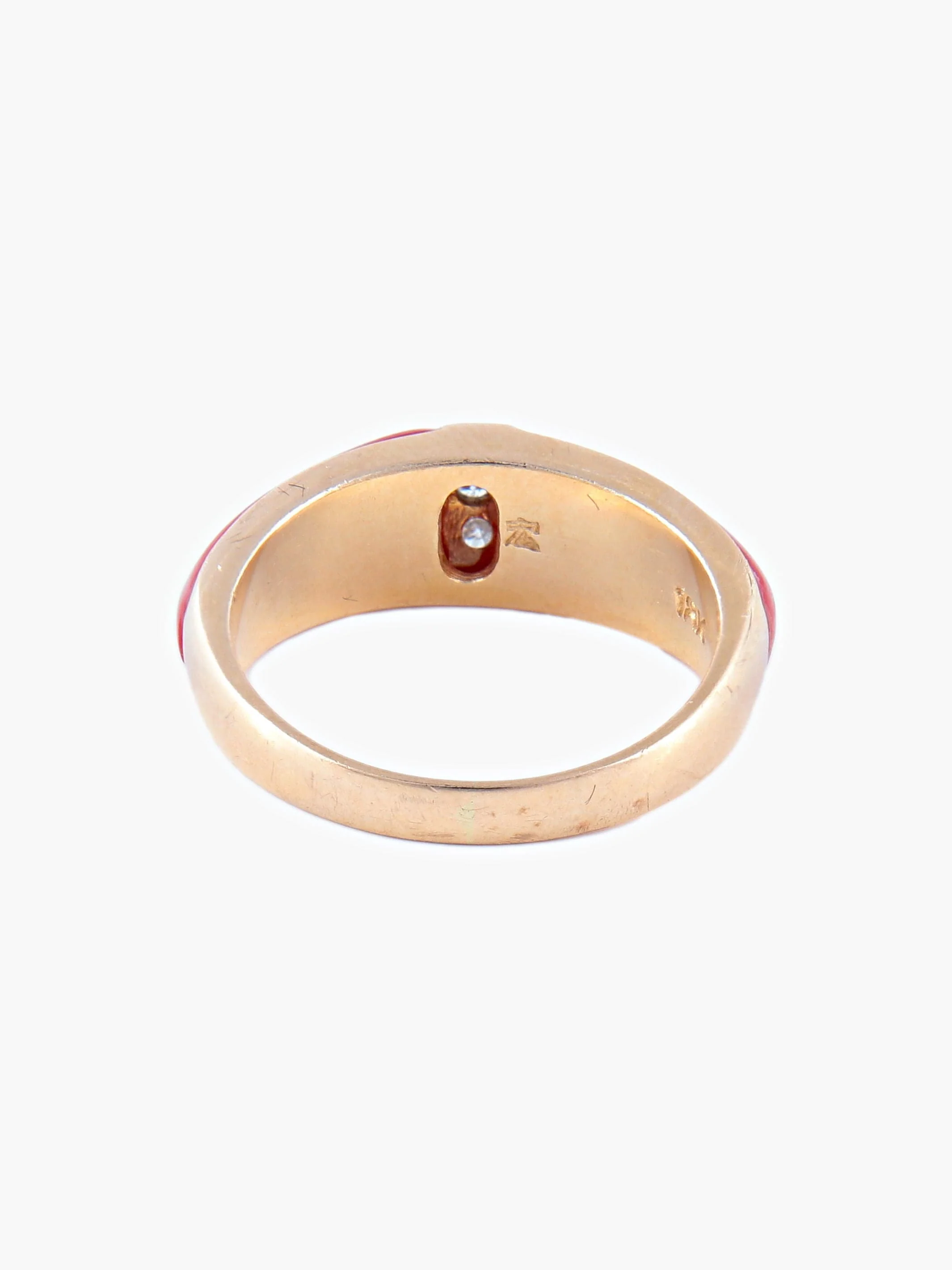 Carnelian Yellow Gold Bangle Ring - Image 5