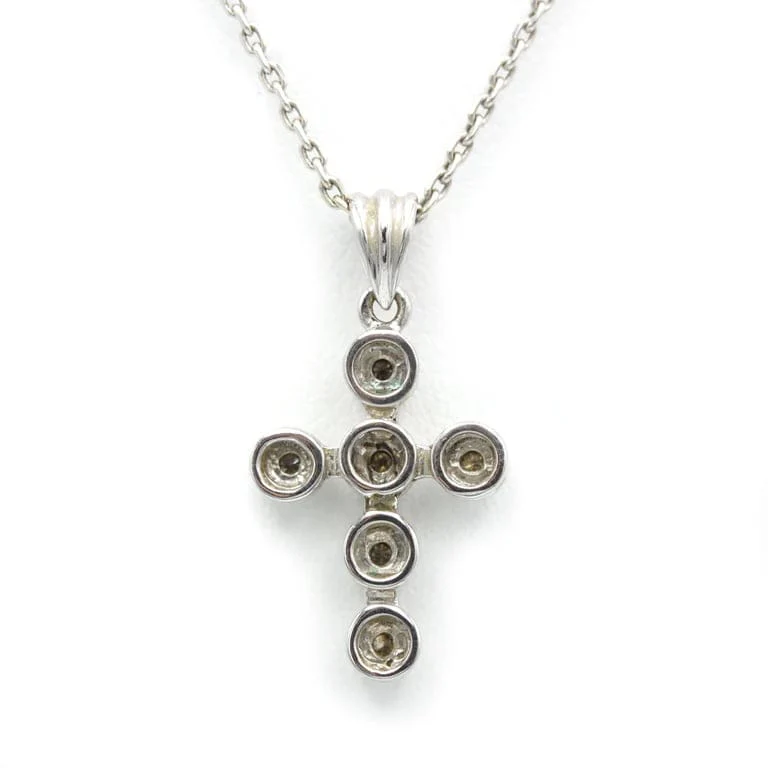 Cross Pendant Necklace - GOLD & Diamonds - Image 2