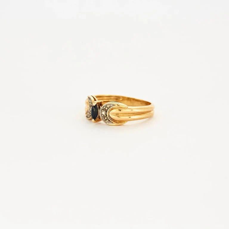 Marquise sapphire diamond ring - Image 3