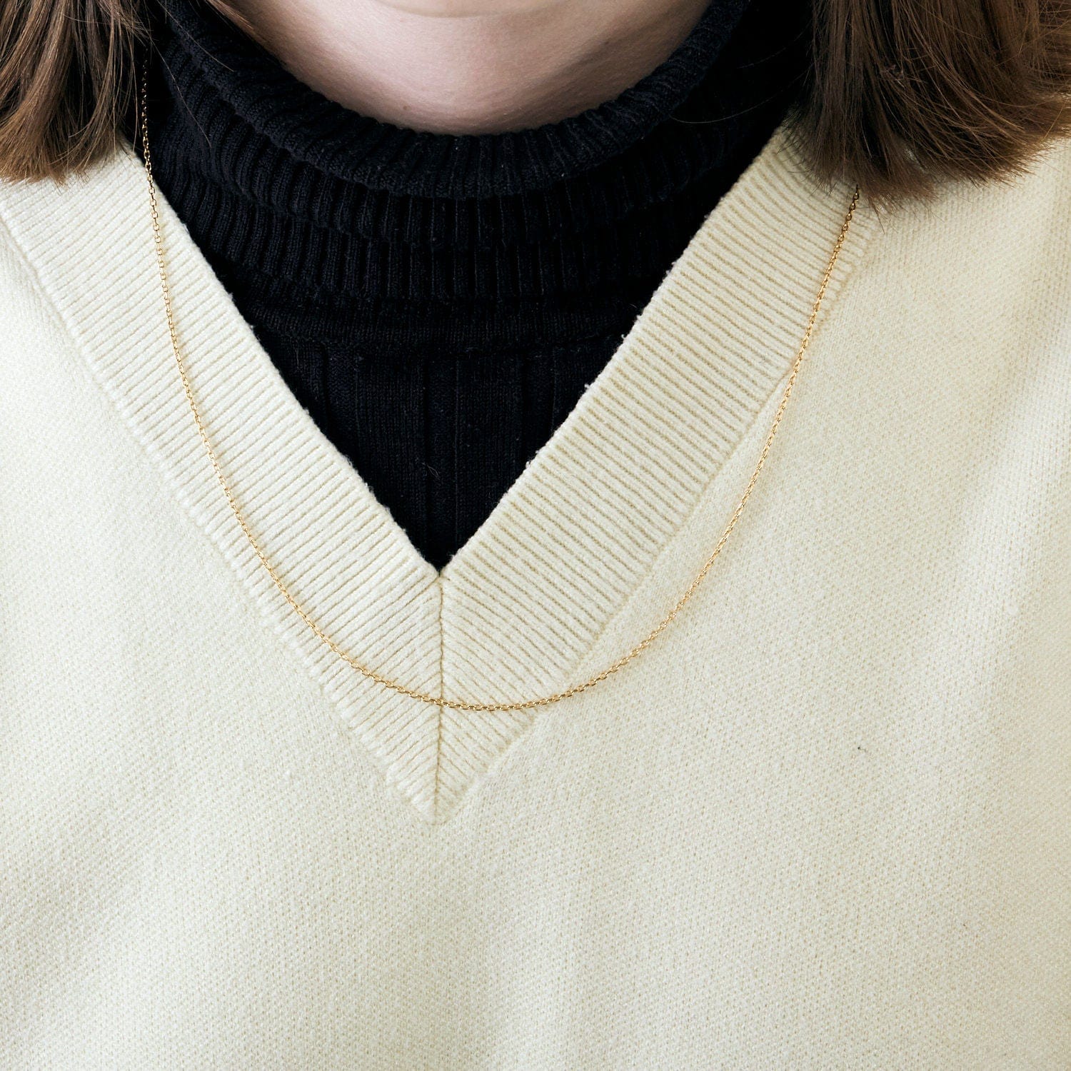 Solid yellow gold forced necklace - Image 5