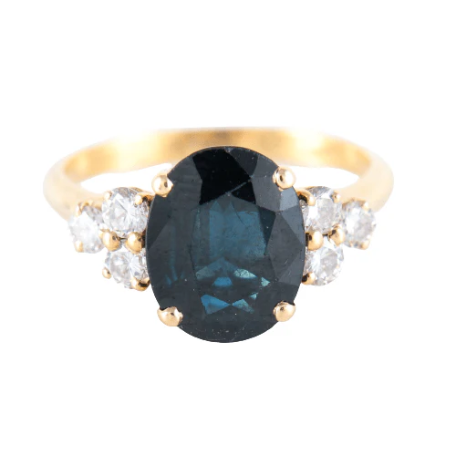 6 Diamond Sapphire Ring